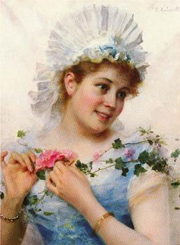 費德裡科 安德烈奧蒂 A Young Girl With Roses 費德裡科 安德烈奧蒂 A Young Girl With Roses